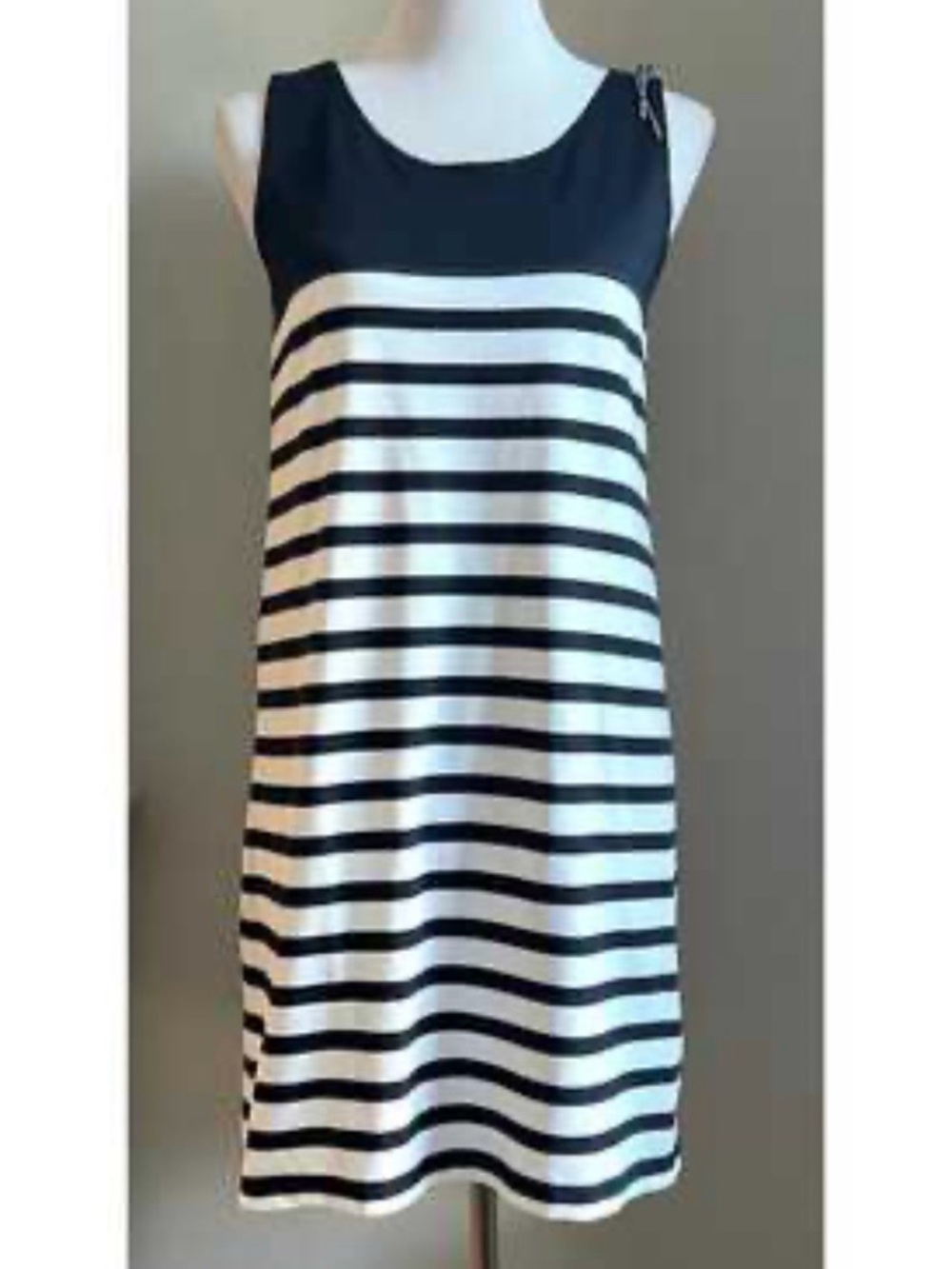 Saint James Navy and White Striped Sleeveless Mini Dress Size Small Nautical